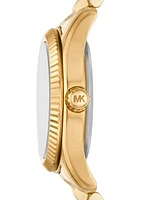 Gold Metal Band Crystal Face Watch