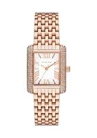 Women Rose Gold Stainless Steel Crystal Watch