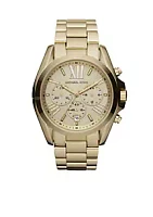 Michael Kors Mid-Size Gold-Tone Stainless Steel Bradshaw Chronograph Watch