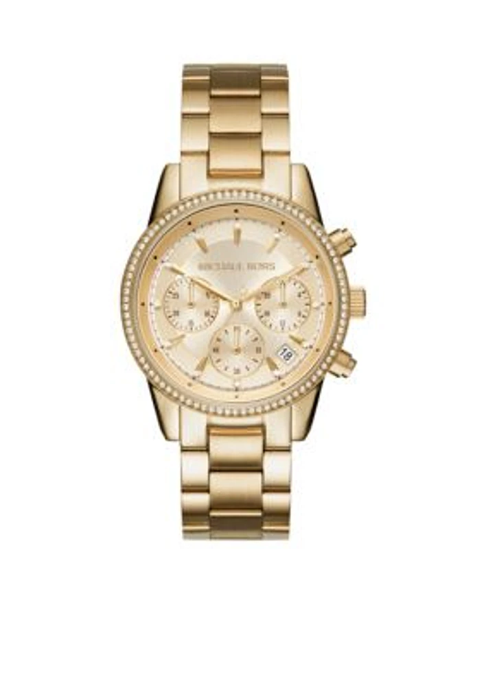 Women's Ritz Gold-Tone Chronograph Watch