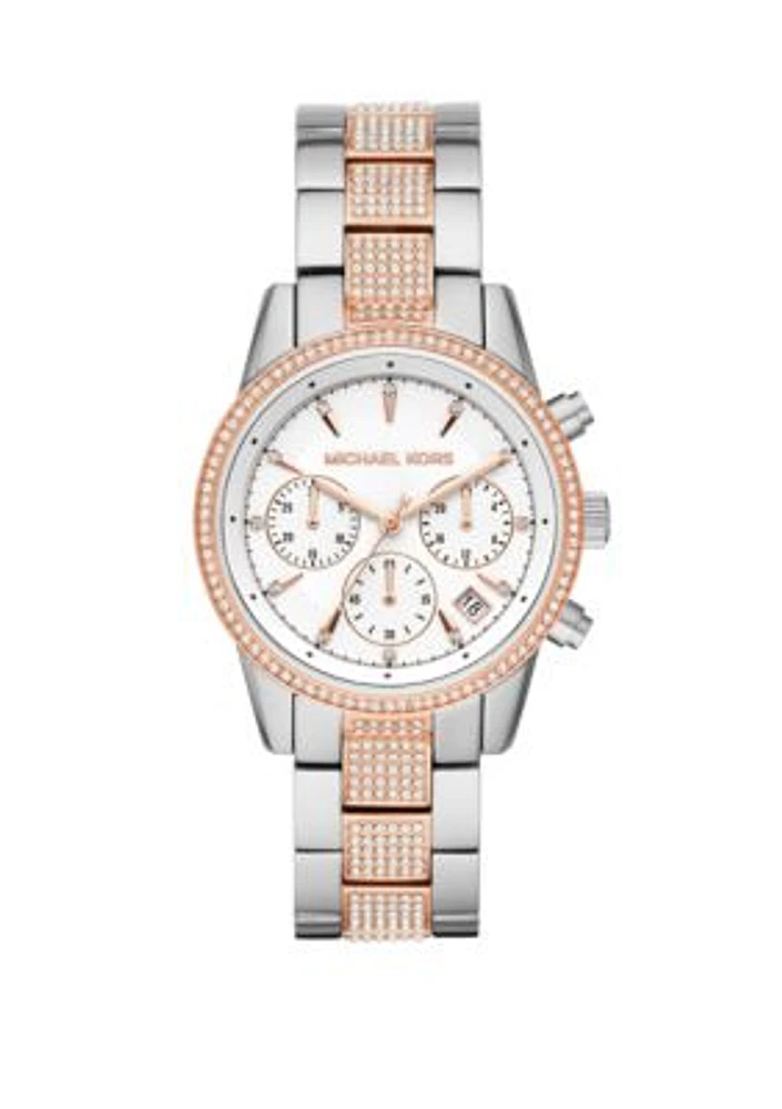 Women's Ritz Chronograph Two Tone Stainless Steel Watch