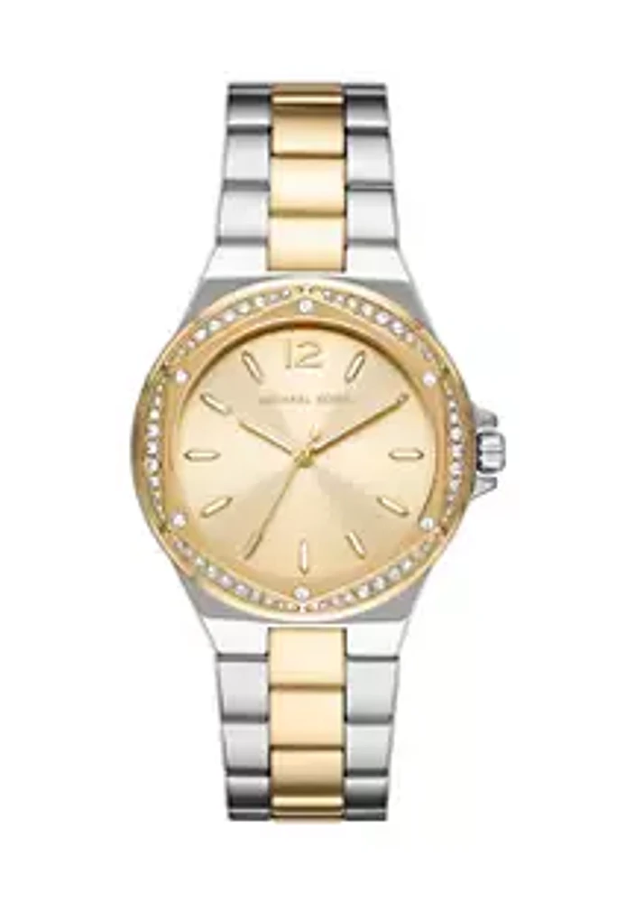 Michael Kors Two-Tone Lennox Three-Hand Stainless Steel Watch