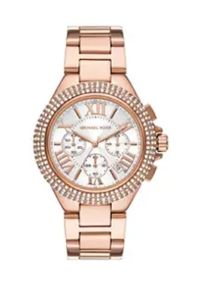 Michael Kors Rose Gold Tone Camille Chronograph Stainless Steel Watch