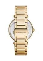 Gold Tone Stainless Steel Parker Three Hand Watch