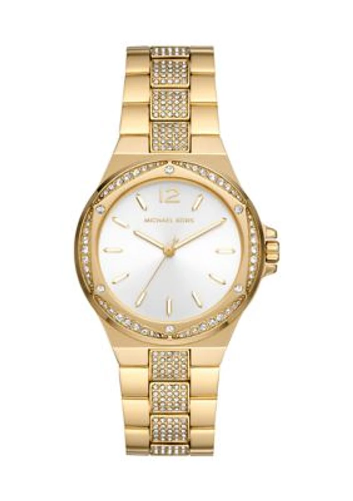 Women's Gold Tone Stainless Steel Crystal Embellished Watch