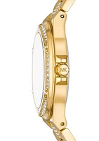 Women's Gold Tone Stainless Steel Crystal Embellished Watch