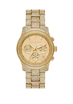 Fossil® Gold Tone Crystal Bracelet Watch
