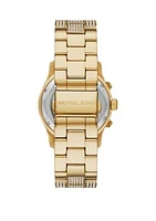 Gold Tone Crystal Bracelet Watch  