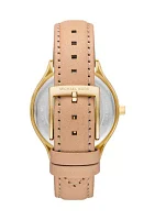 Tan Slim Runway Leather Watch