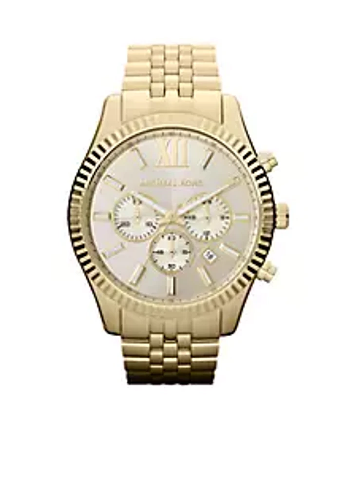 Michael Kors Men's Gold-Tone Stainless Steel Lexington Chronograph Watch