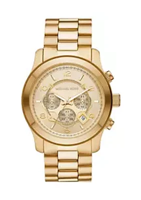 Michael Kors Runway Chronograph Gold Tone Stainless Steel Watch