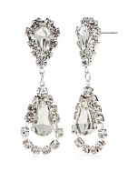 Silver-Tone Double Drop Earrings