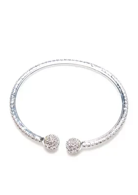 Silver Tone Fireball Cuff Bracelet