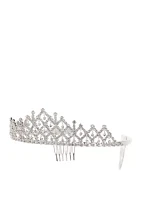 Silver-Tone Crystal Tiara 