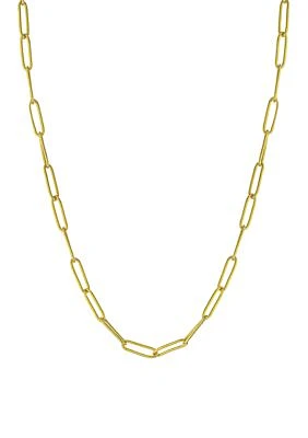 24" Silver Plated Paperclip Link Chain Necklace
