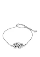 Infinity Silver Sterling Silver Bali Inspired Adjustable Elephant Bracelet