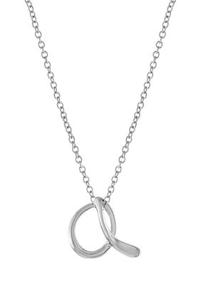 Fine Silver Plated 18 Inch Initial Pendant Necklace