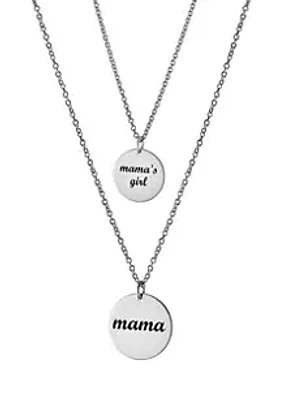 Belk Silverworks Boxed Fine Silver Plated 16+2" Mama and 14+2" Mama's Girl Necklace Set