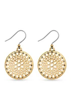 Gold-Tone Openwork Drop Earrings