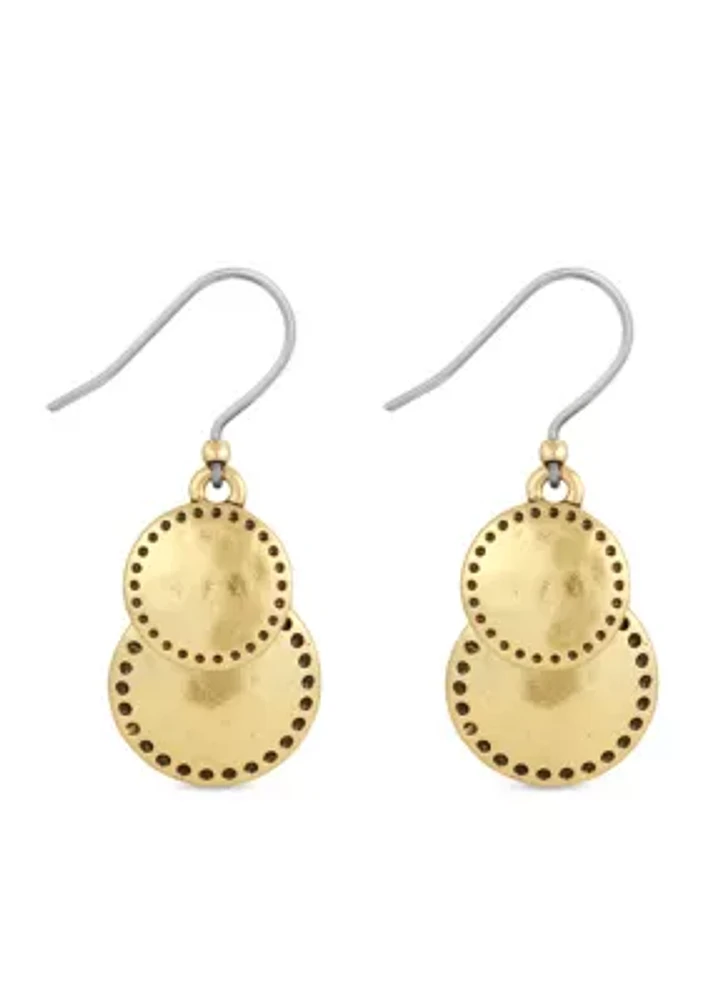 Gold-Tone Double Drop Earrings