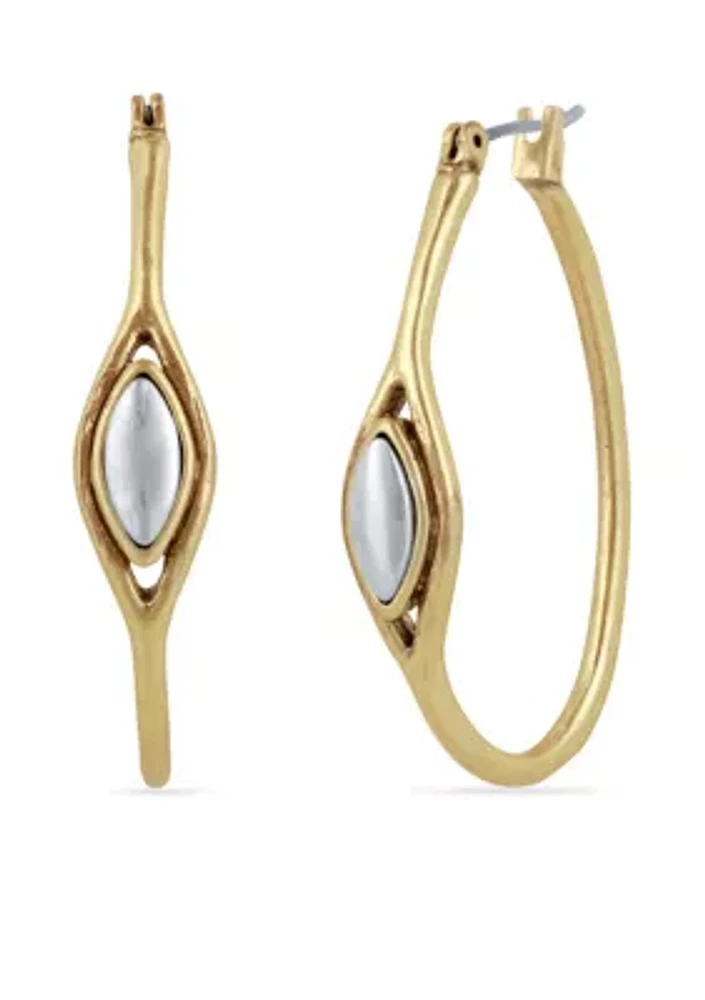 Two-Tone Hoop Earring