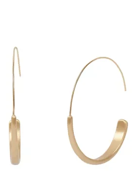 Brushed Gold-Tone Modern Hoops