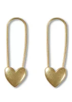 Gold Tone Safety Pin Earrings