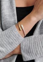 Two Tone Teardrop Hinge Cuff Bracelet