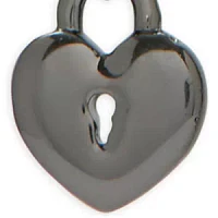 Ox Heart Lock Charm Threader Earrings