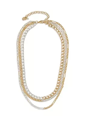 Two Tone Chain Layer Necklace
