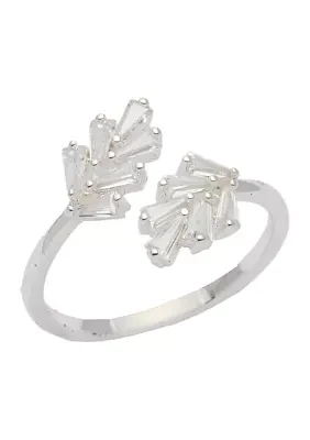 Lab Created Cubic Zirconia Leaf Wrap Ring - Boxed