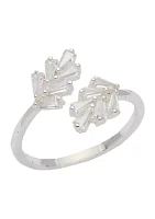 Lab Created Cubic Zirconia Leaf Wrap Ring - Boxed