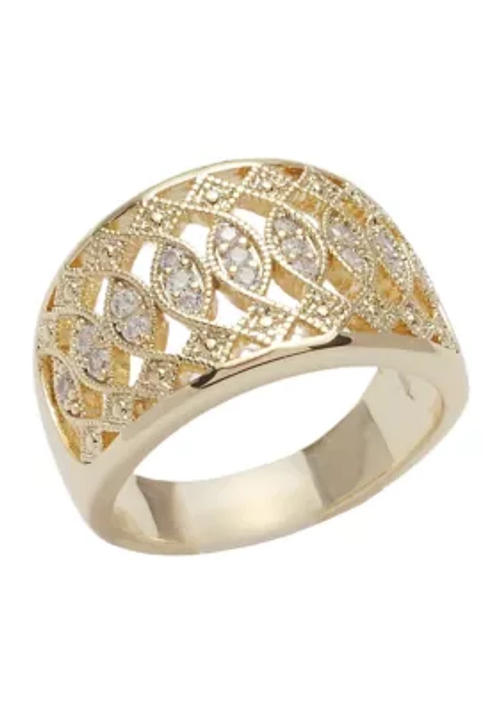 Lab Created Cubic Zirconia Open Band Ring - Boxed