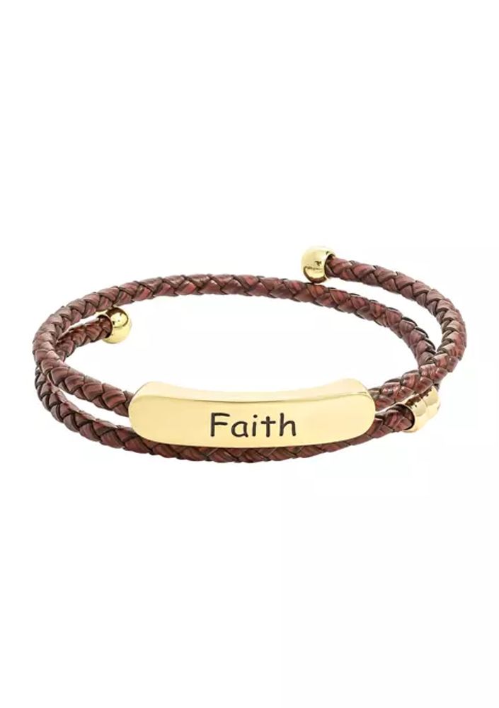 leather faith bracelet