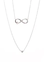 Belk Silver-Tone Pavé Cubic Zirconia Circle Necklace