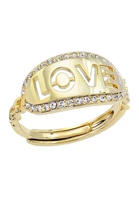 Lab Created Love Crystal Adjustable Ring