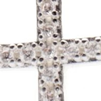 Silver Tone Cubic Zirconia Cross Pendant Boxed Necklace