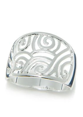 Silver-Tone Filigree Ring