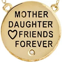 Silver-Tone Cubic Zirconia Mother and Daughter Pendant Necklace