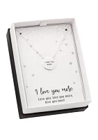 Silver-Tone I Love You More Cubic Zirconia Pendant Necklace