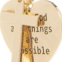 Boxed Inspirational; Heart and Cross Necklace