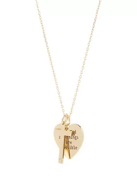 Boxed Inspirational; Heart and Cross Necklace