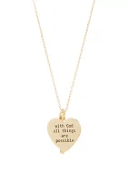 Boxed Inspirational; Heart and Cross Necklace