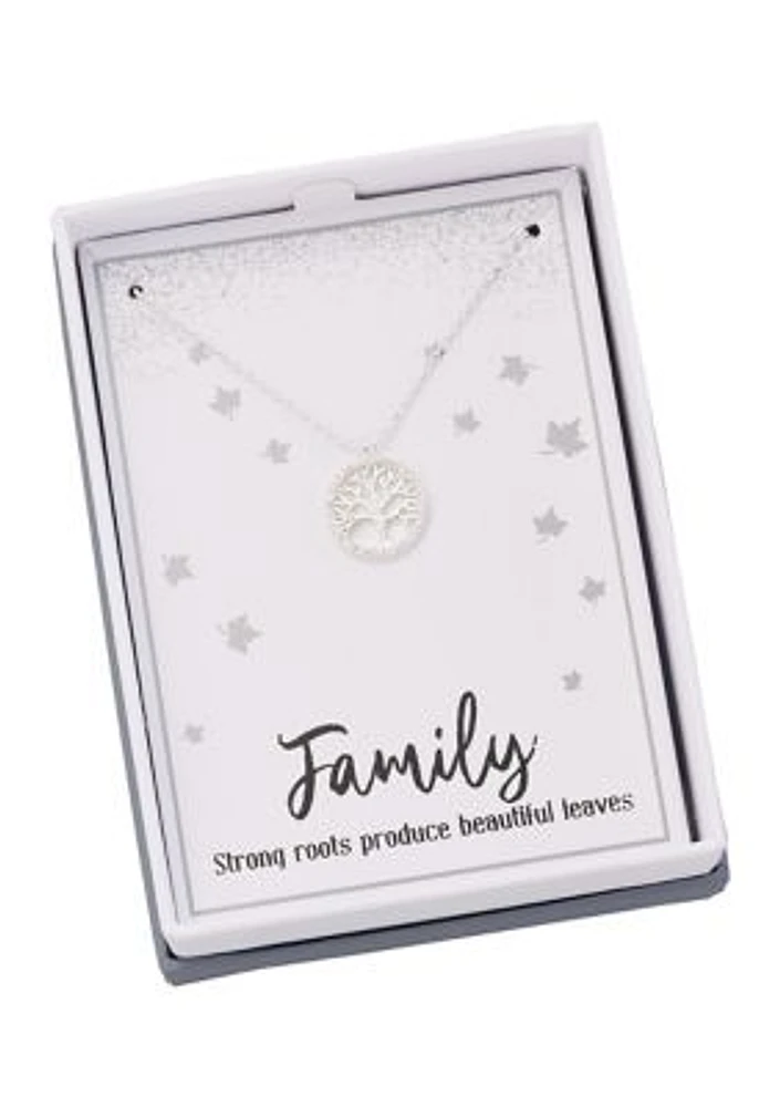  Boxed Silver Tone Tree of Life Pendant Necklace 