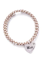 Boxed Leather Bracelet with Mom Heart Charm