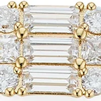 Gold Plated Lab Grown Cubic Zirconia Tesserae Line Bracelet