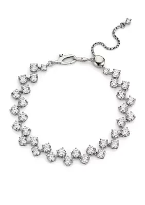 Rhodium Plated Halle Line Bracelet