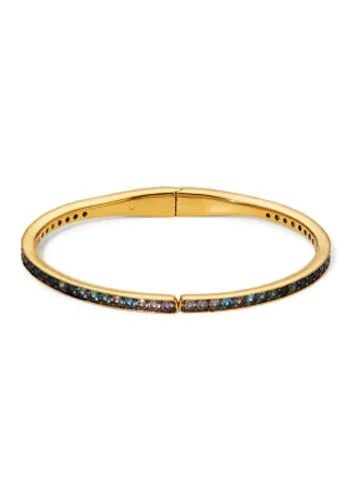 Gold Tone Multi Pave Hinge Bracelet