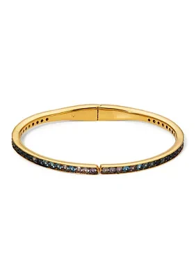 Gold Tone Multi Pave Hinge Bracelet