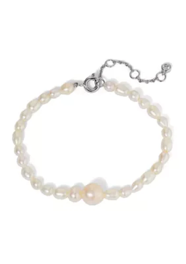 Lab Created London Pearl line bracelet